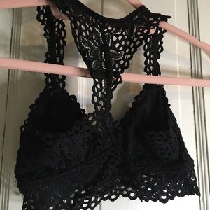XS Black Lace Aerie Racerback Bra